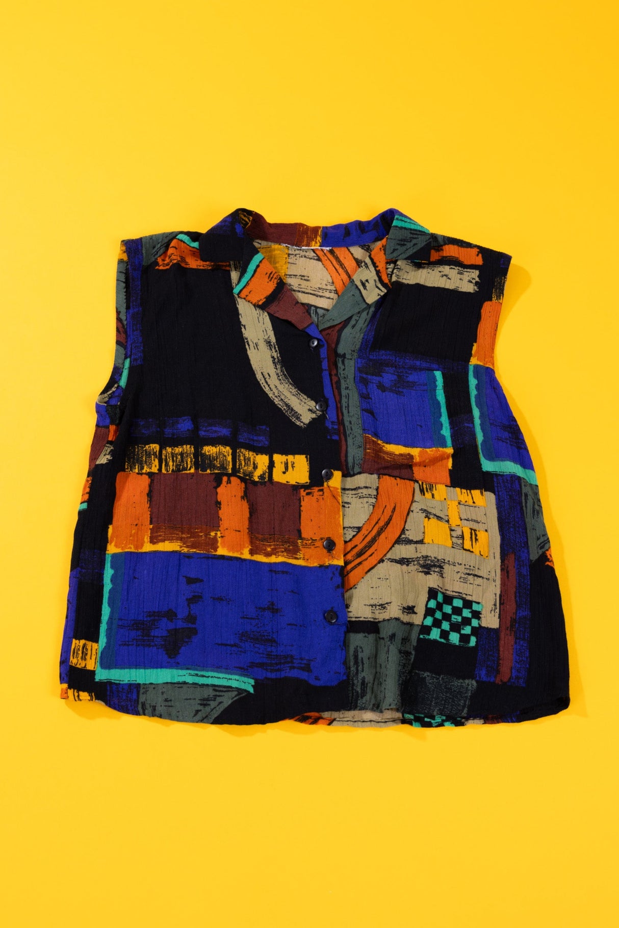 Vintage 90s Sleeveless Button Up