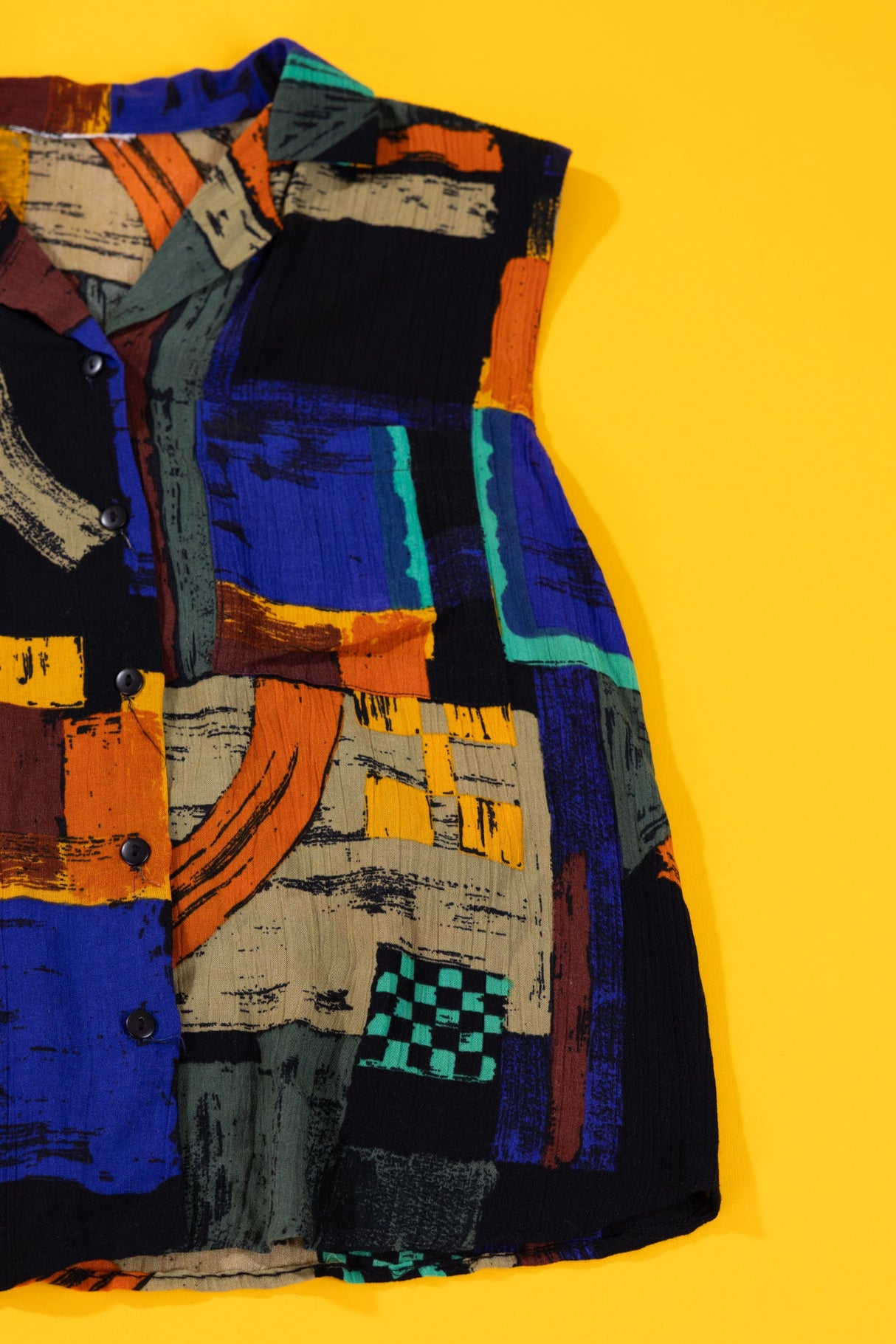 Vintage 90s Sleeveless Button Up