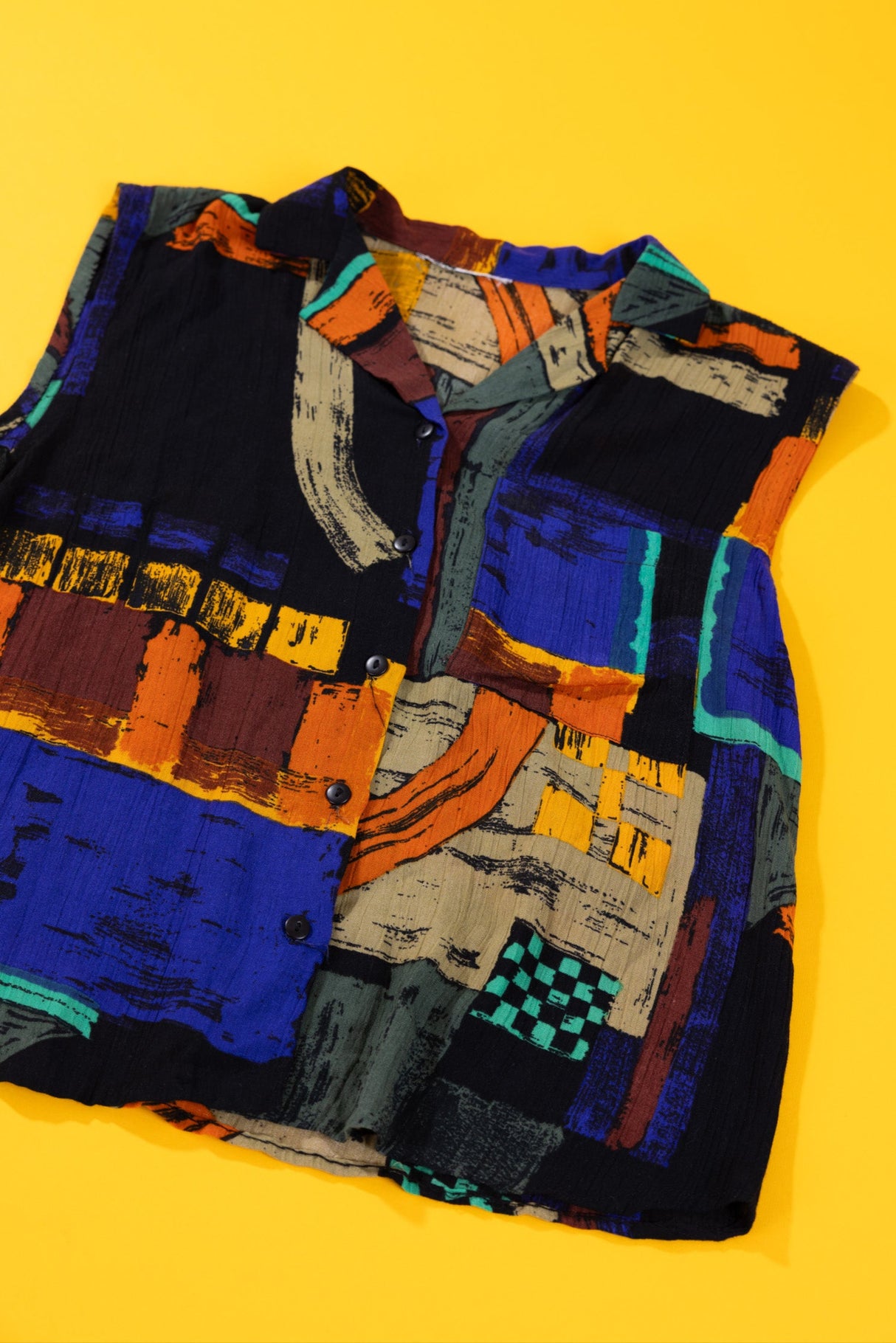 Vintage 90s Sleeveless Button Up