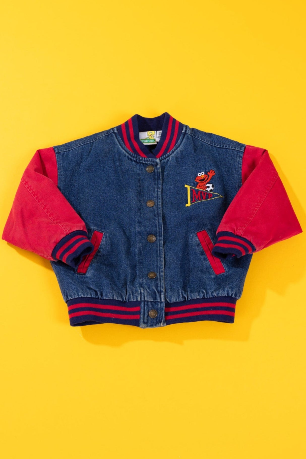 Vintage 90s Sesame Street Elmo MVP Varsity Jacket (Kids - 3T)
