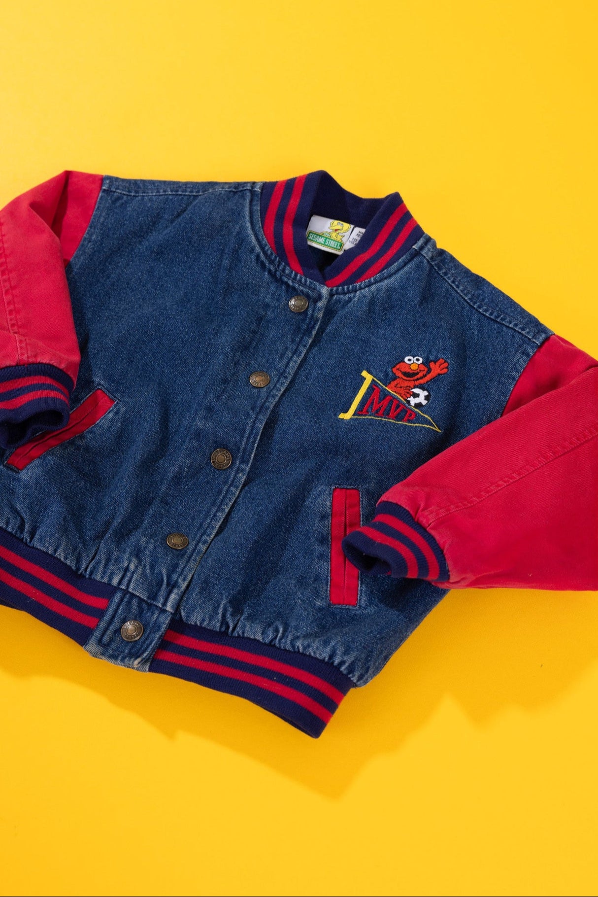 Vintage 90s Sesame Street Elmo MVP Varsity Jacket (Kids - 3T)
