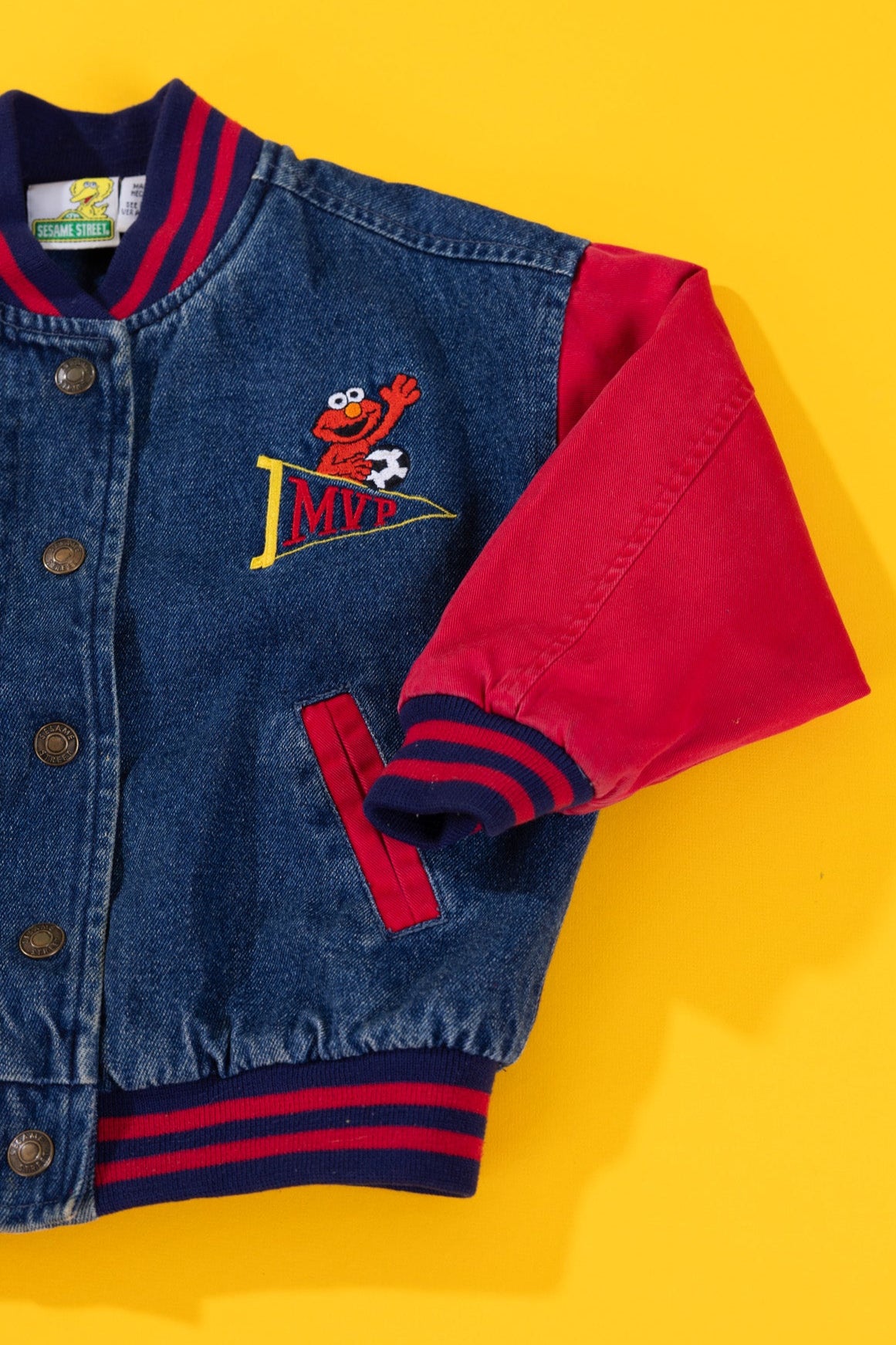 Vintage 90s Sesame Street Elmo MVP Varsity Jacket (Kids - 3T)