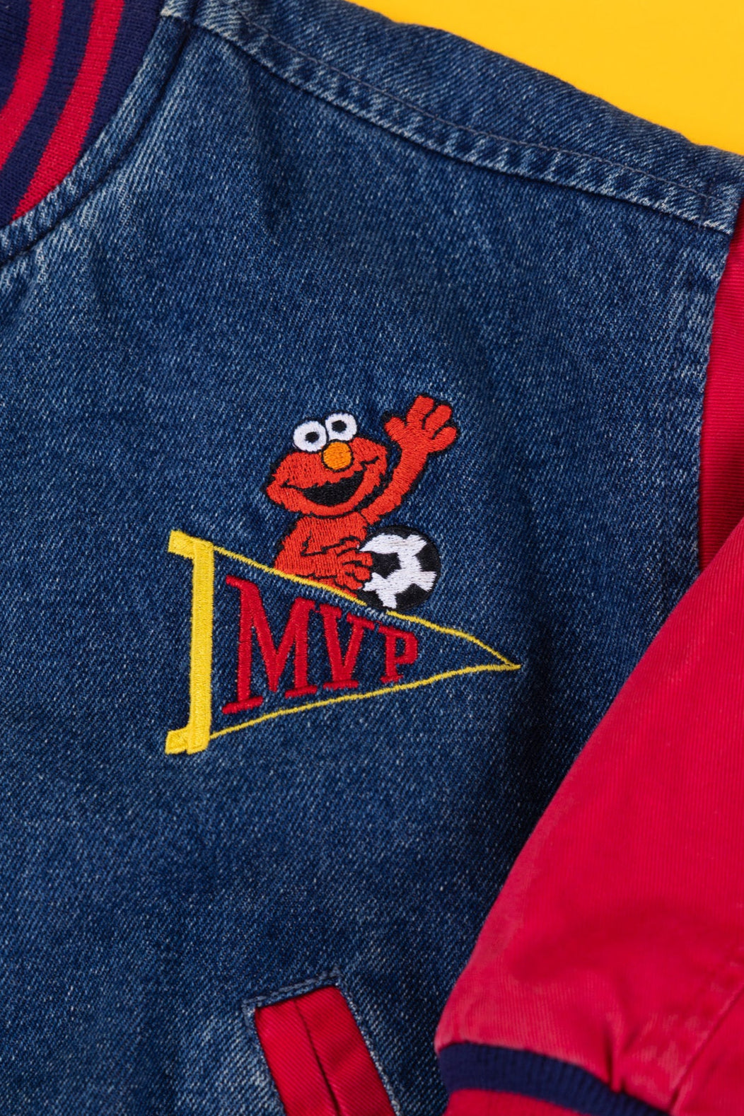 Vintage 90s Sesame Street Elmo MVP Varsity Jacket (Kids - 3T)