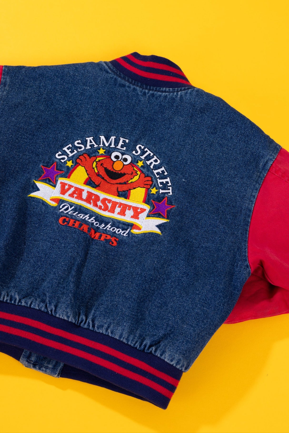 Vintage 90s Sesame Street Elmo MVP Varsity Jacket (Kids - 3T)