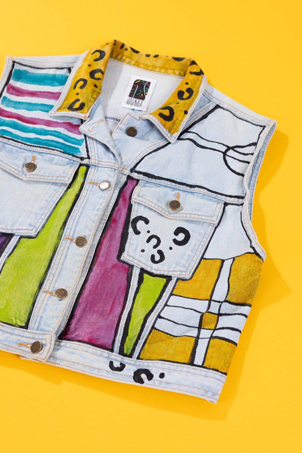 Vintage 80s Jacket Required Denim Vest