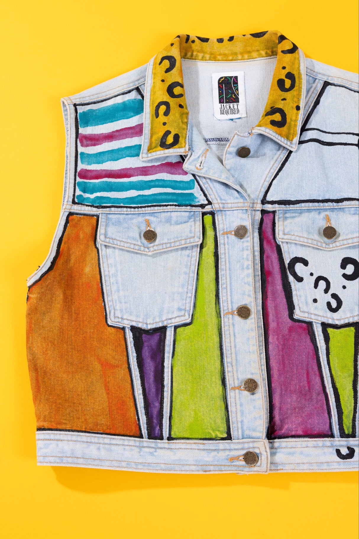 Vintage 80s Jacket Required Denim Vest