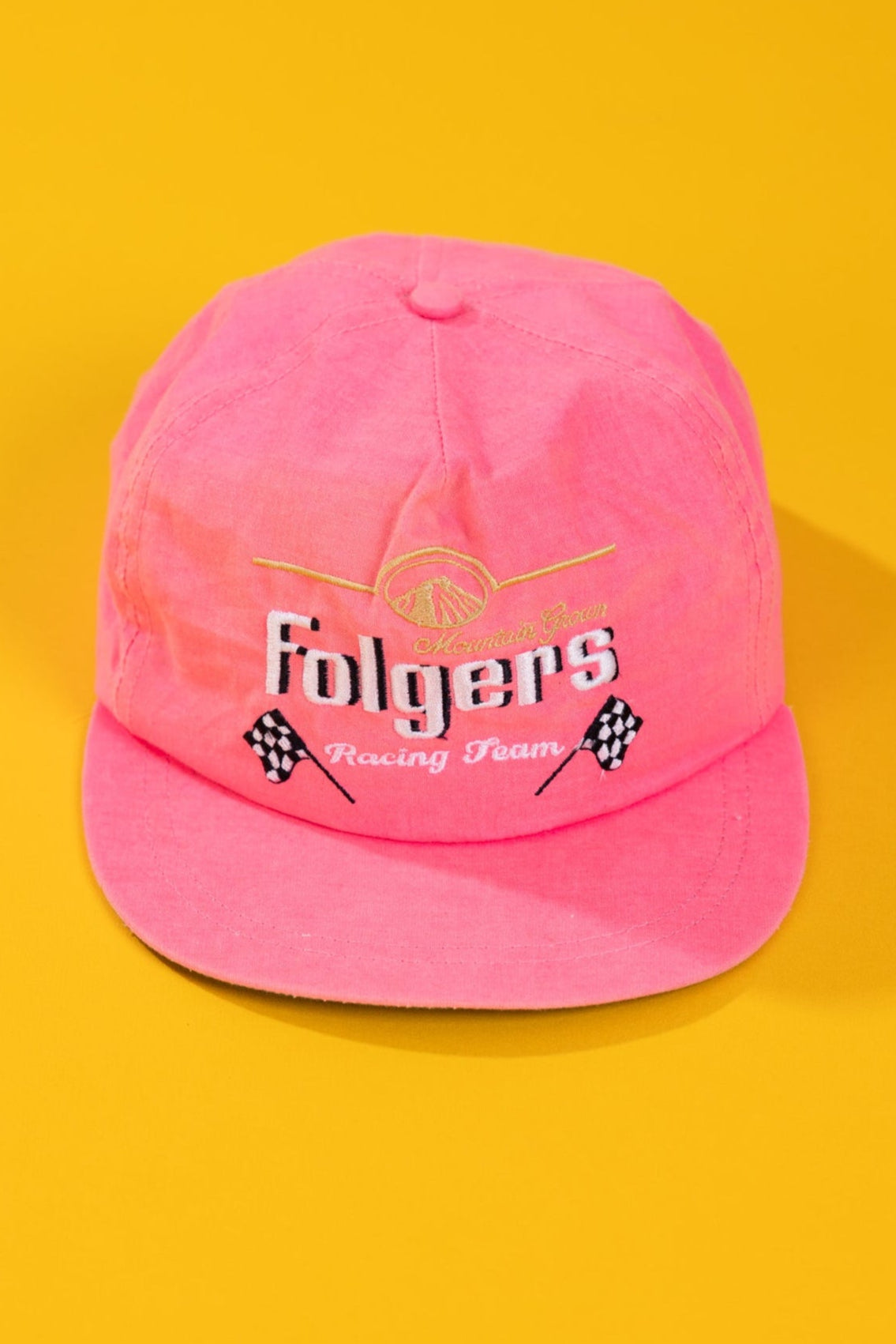 Vintage 90s Folgers Racing Team Neon Snapback Hat