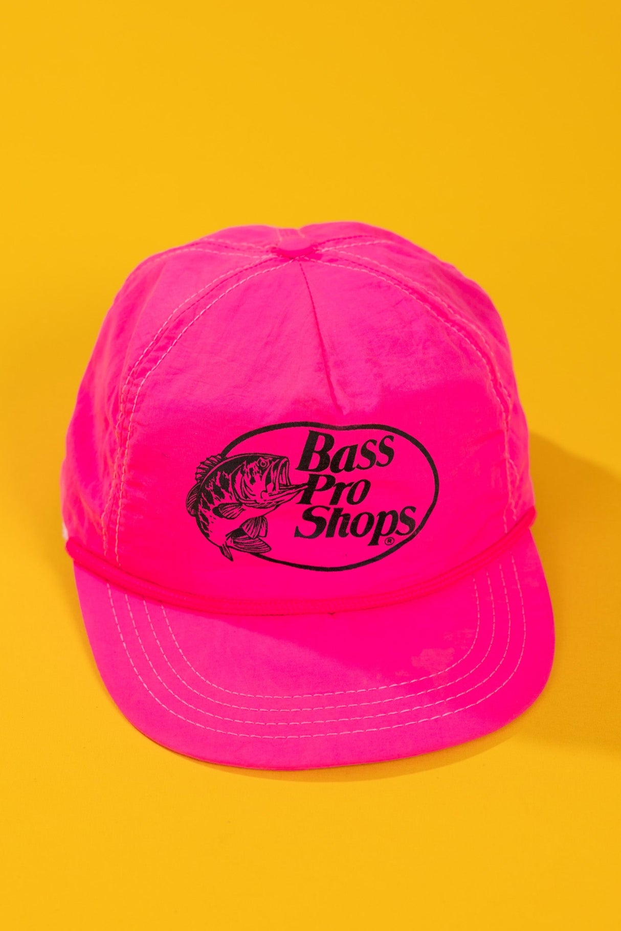 Vintage 90s Bass Pro Shop Neon Snapback Hat