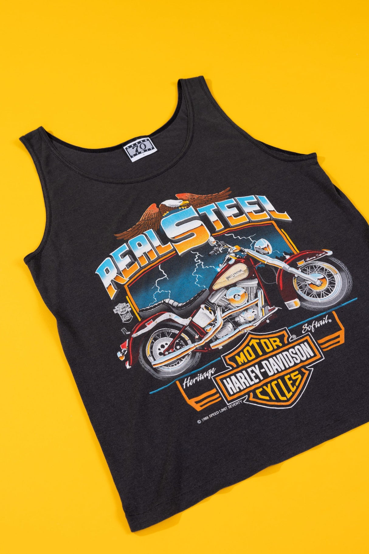 Vintage 1988 Real Steel Harley Davidson Tank Top