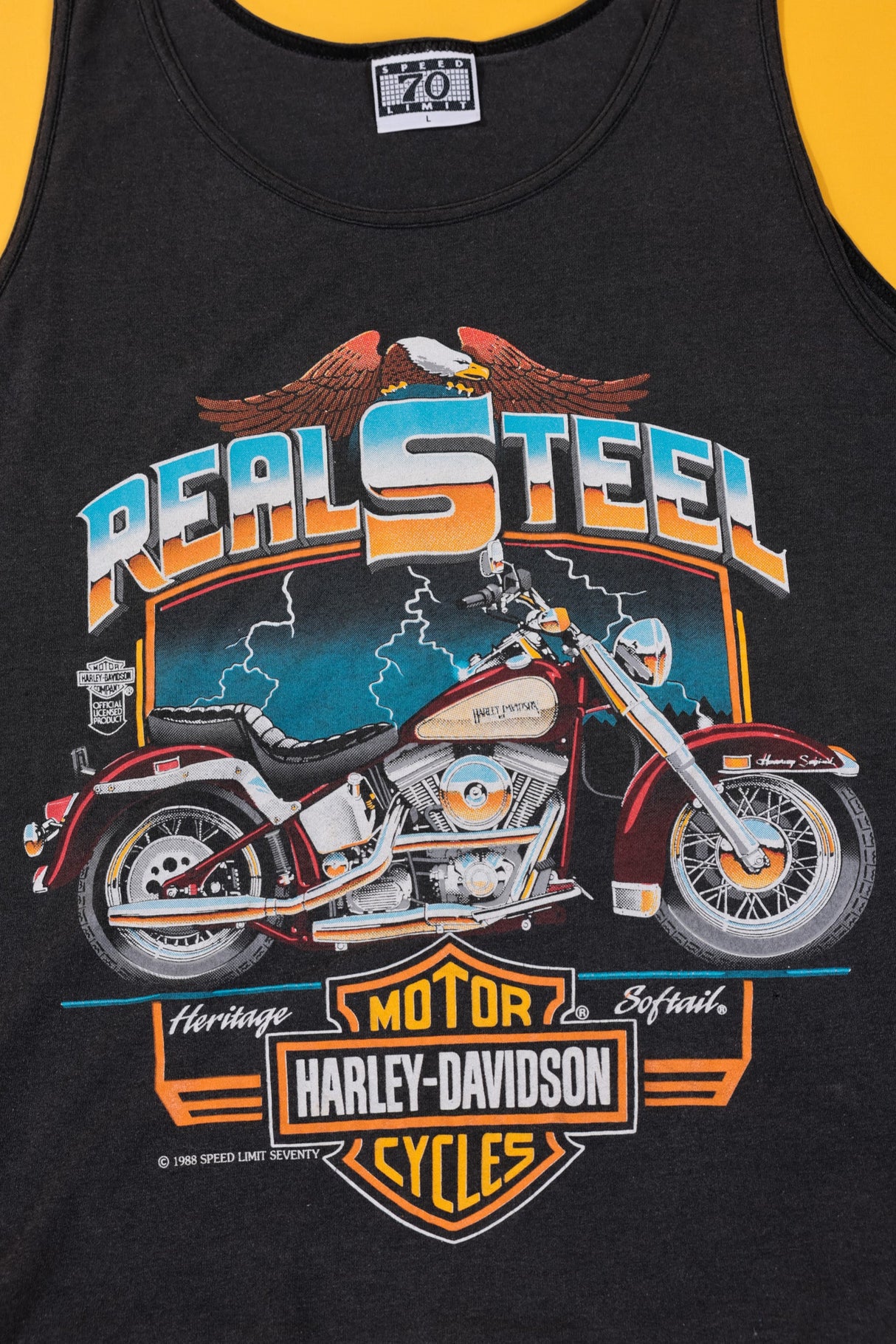 Vintage 1988 Real Steel Harley Davidson Tank Top