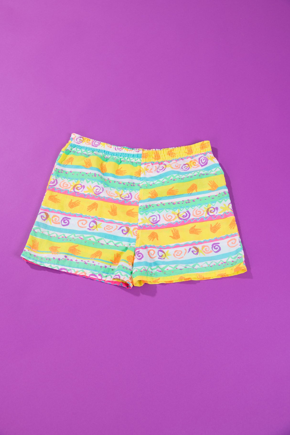 Vintage 80s Neon Retro Swim Shorts
