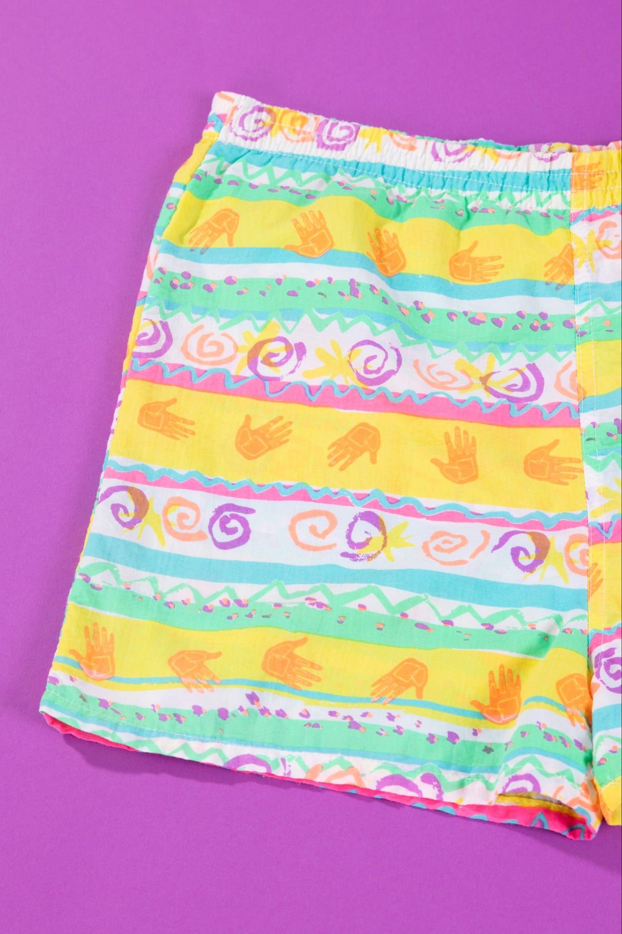 Vintage 80s Neon Retro Swim Shorts