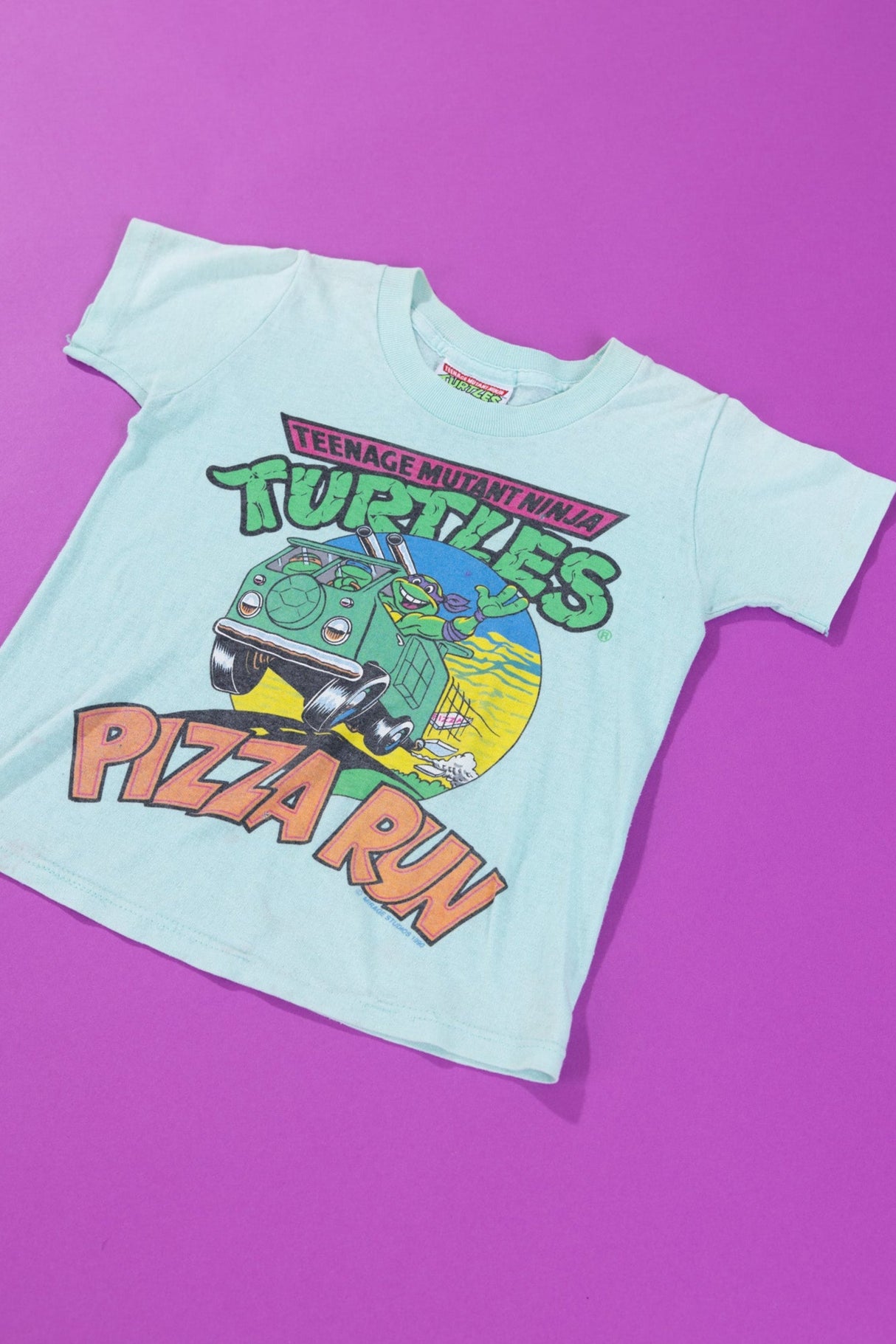 RARE Vintage 1990 Teenage Mutant Ninja Turtles Pizza Run T-shirt (Kids - S)