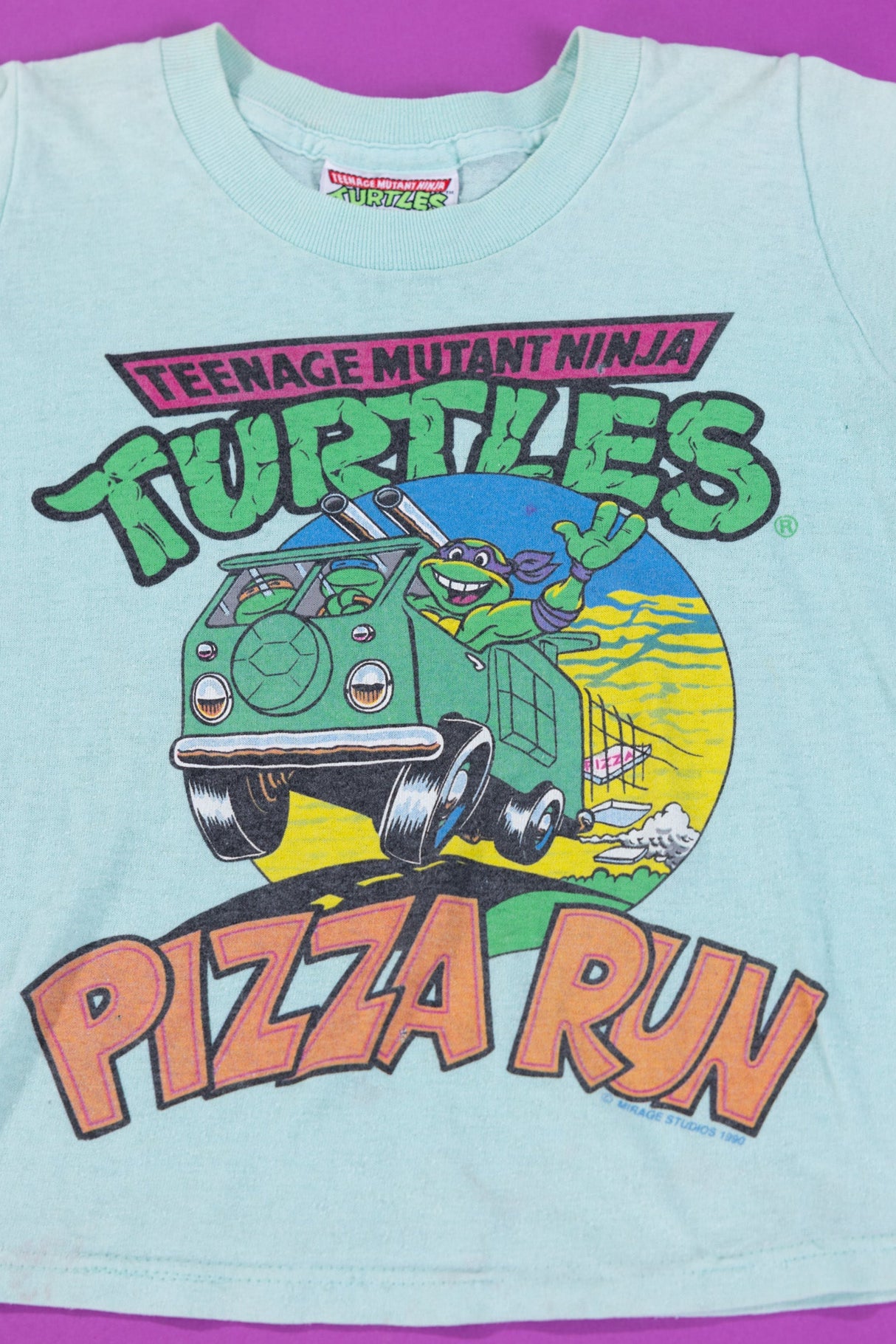 RARE Vintage 1990 Teenage Mutant Ninja Turtles Pizza Run T-shirt (Kids - S)