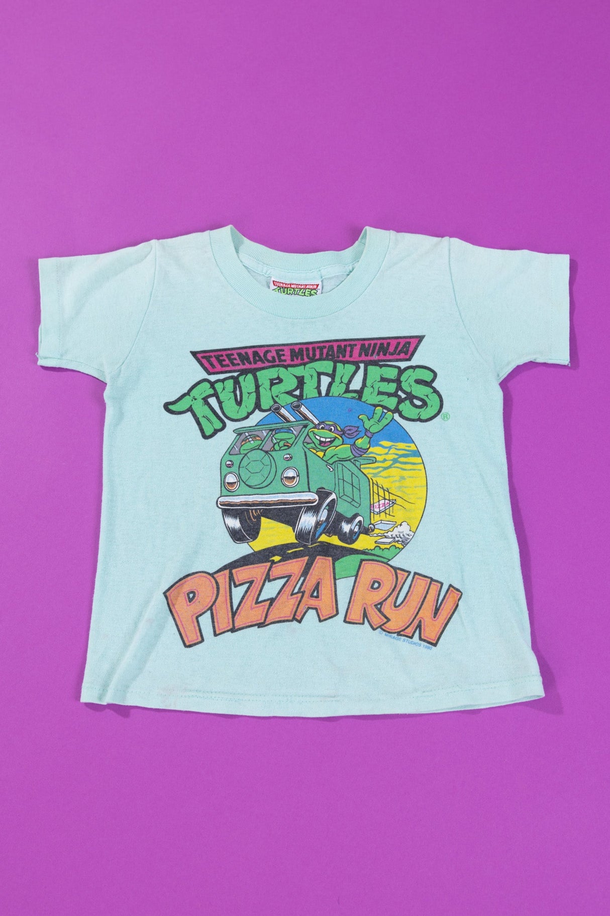 RARE Vintage 1990 Teenage Mutant Ninja Turtles Pizza Run T-shirt (Kids - S)
