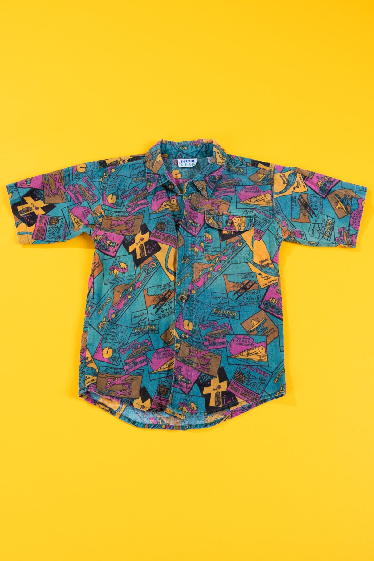 Vintage 80s Tough Gear Button Up (Kids - 7)