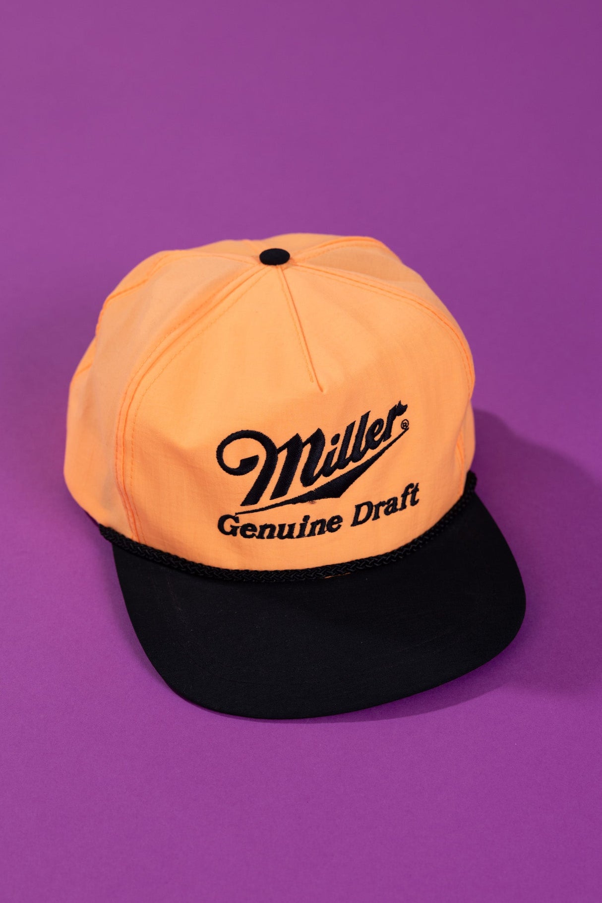 Vintage 80s Miller Genuine Draft Neon Snapback Hat
