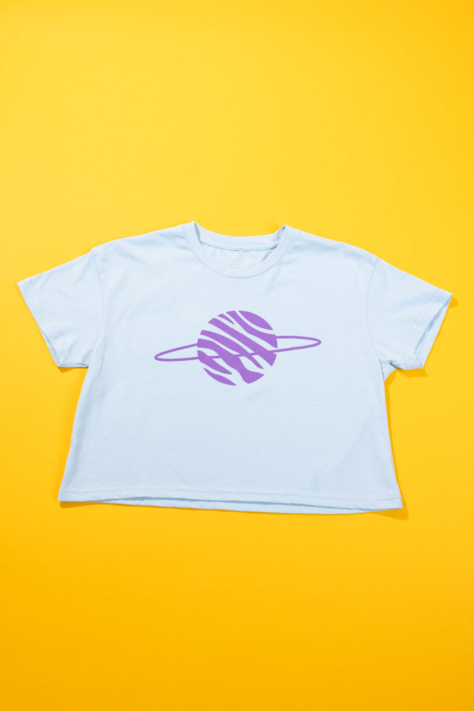RCW Retro World Crop Top (Pink/Blue)