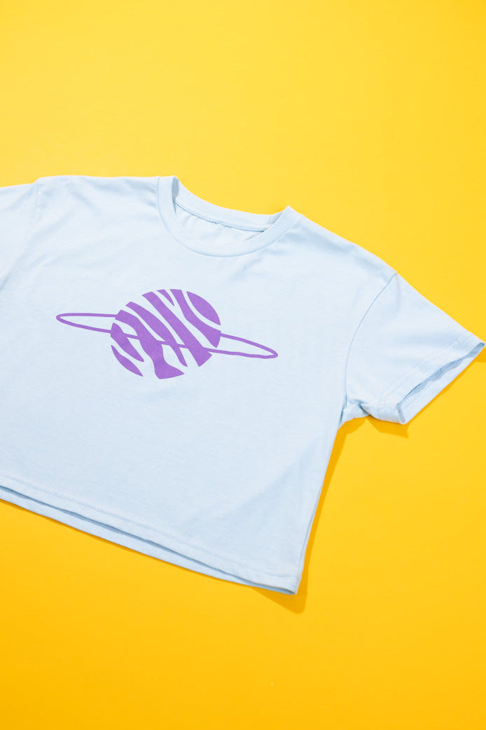 RCW Retro World Crop Top (Pink/Blue)