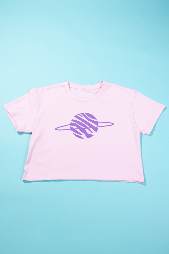 RCW Retro World Crop Top (Pink/Blue)