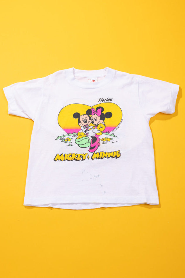 Vintage 80s Disney Mickey & Minnie Florida T-shirt (Kids - M)