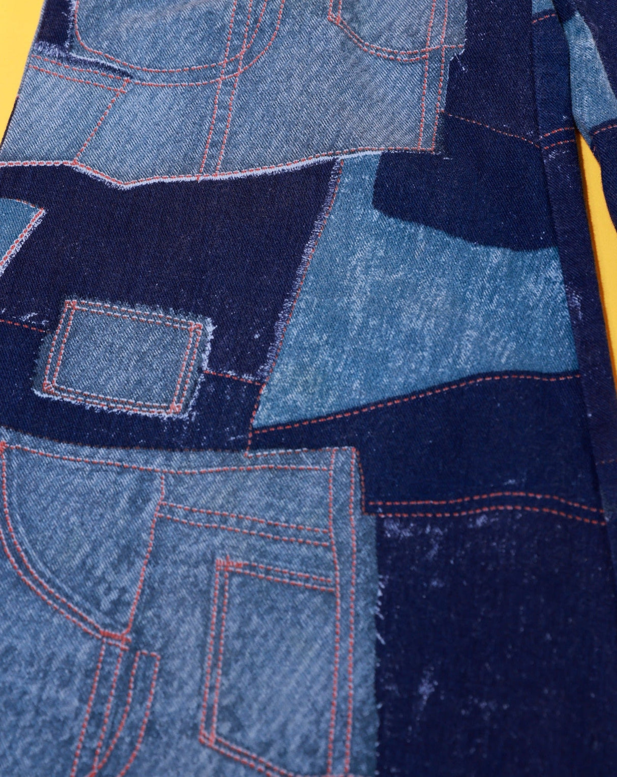 Vintage 70s Denim Patchwork Bell Bottom Jeans - SS
