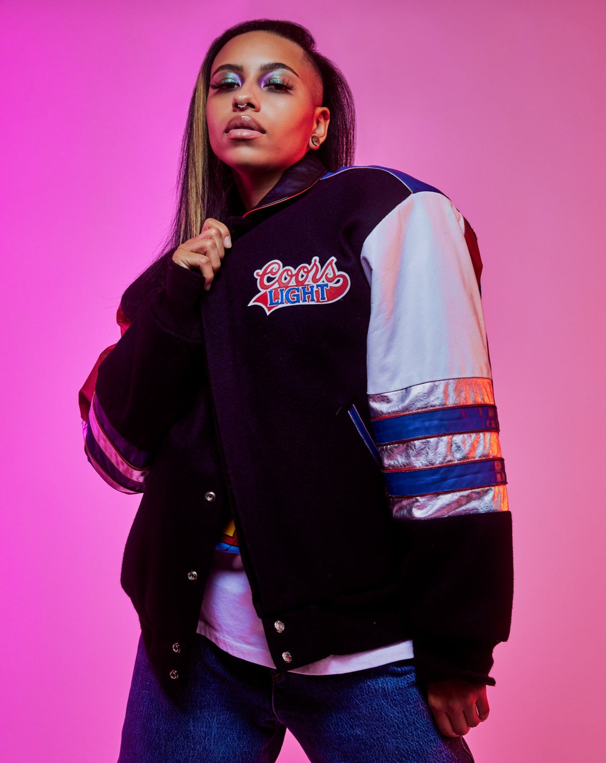 Vintage 90 Jeff Hamilton Coors Light Varsity Jacket