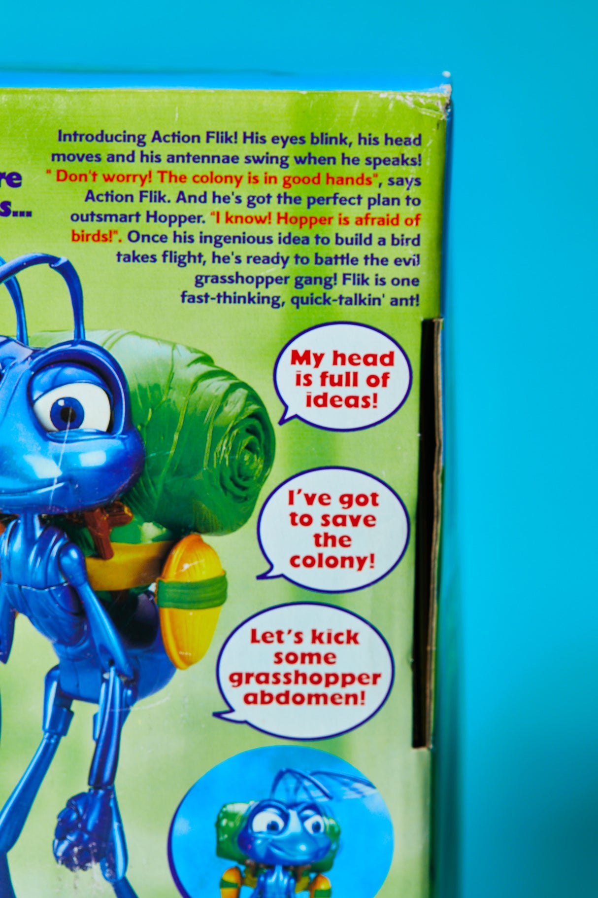 1998 Disney Pixar A Bug's Life Deluxe 12" Talking Flik Figure