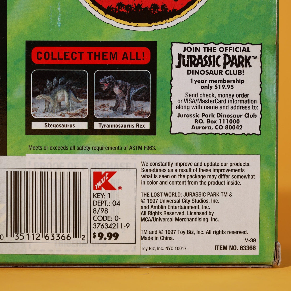 Rare Vintage 1997 Jurassic Park The Lost World Remote Control Triceratops Dinosaur Toy