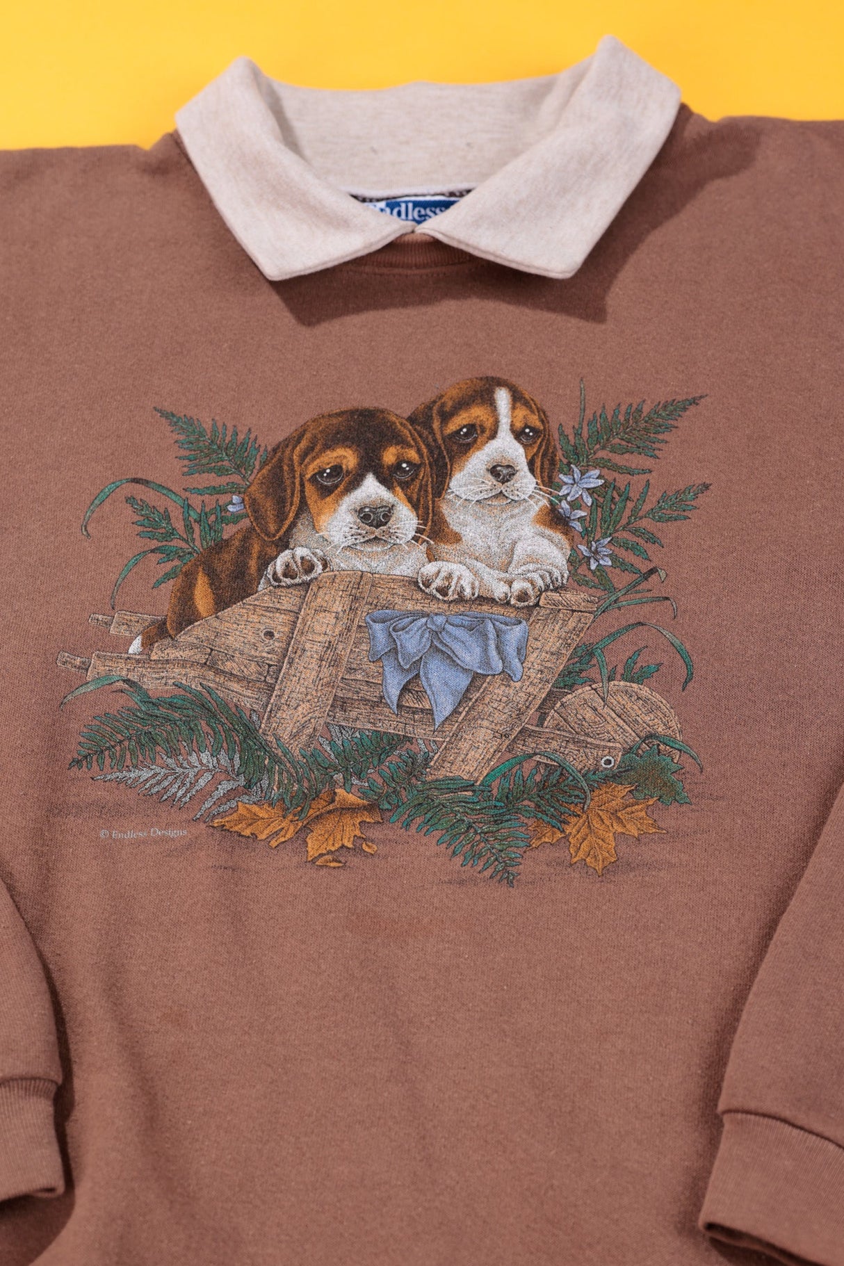 Vintage 90s Endless Designs Beagle Puppies Crewneck
