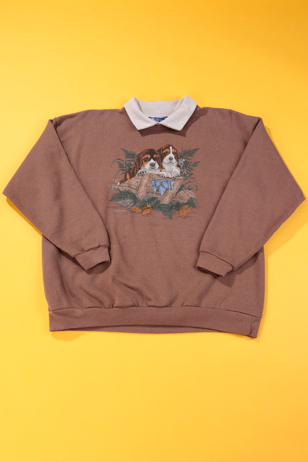 Vintage 90s Endless Designs Beagle Puppies Crewneck