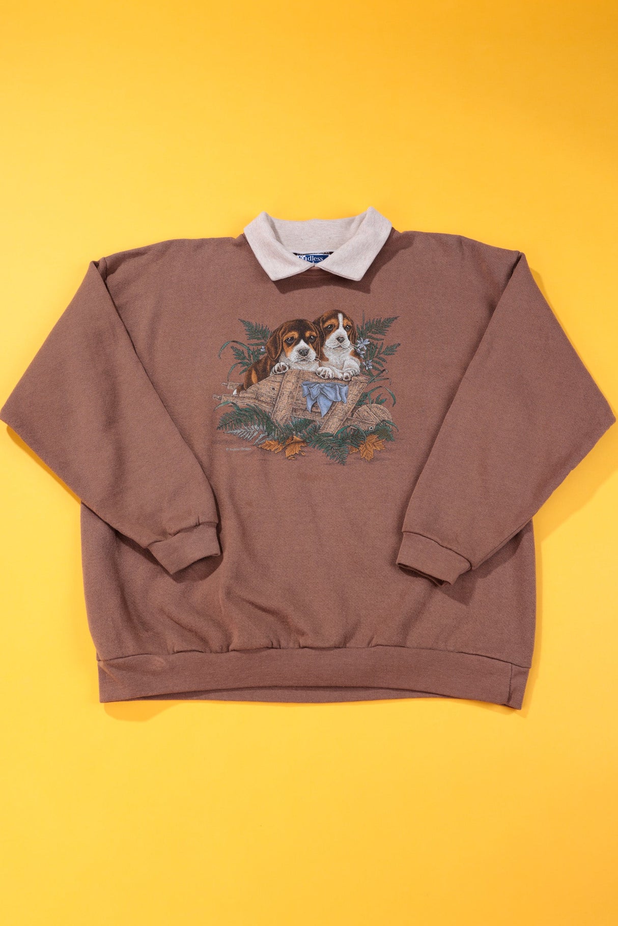 Vintage 90s Endless Designs Beagle Puppies Crewneck