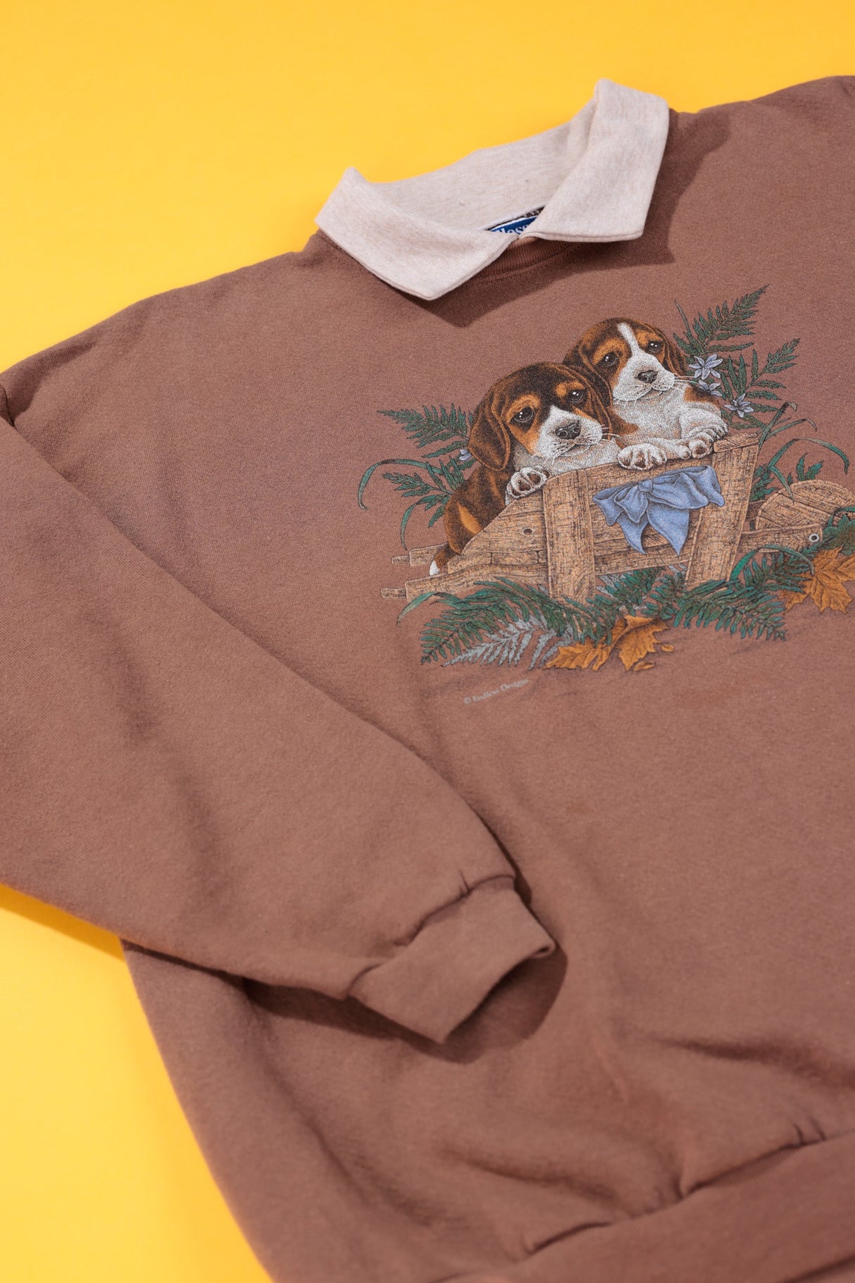 Vintage 90s Endless Designs Beagle Puppies Crewneck