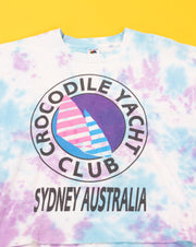 Vintage 90s Crocodile Yacht Club Sydney Australia Tie Dye Crop Top