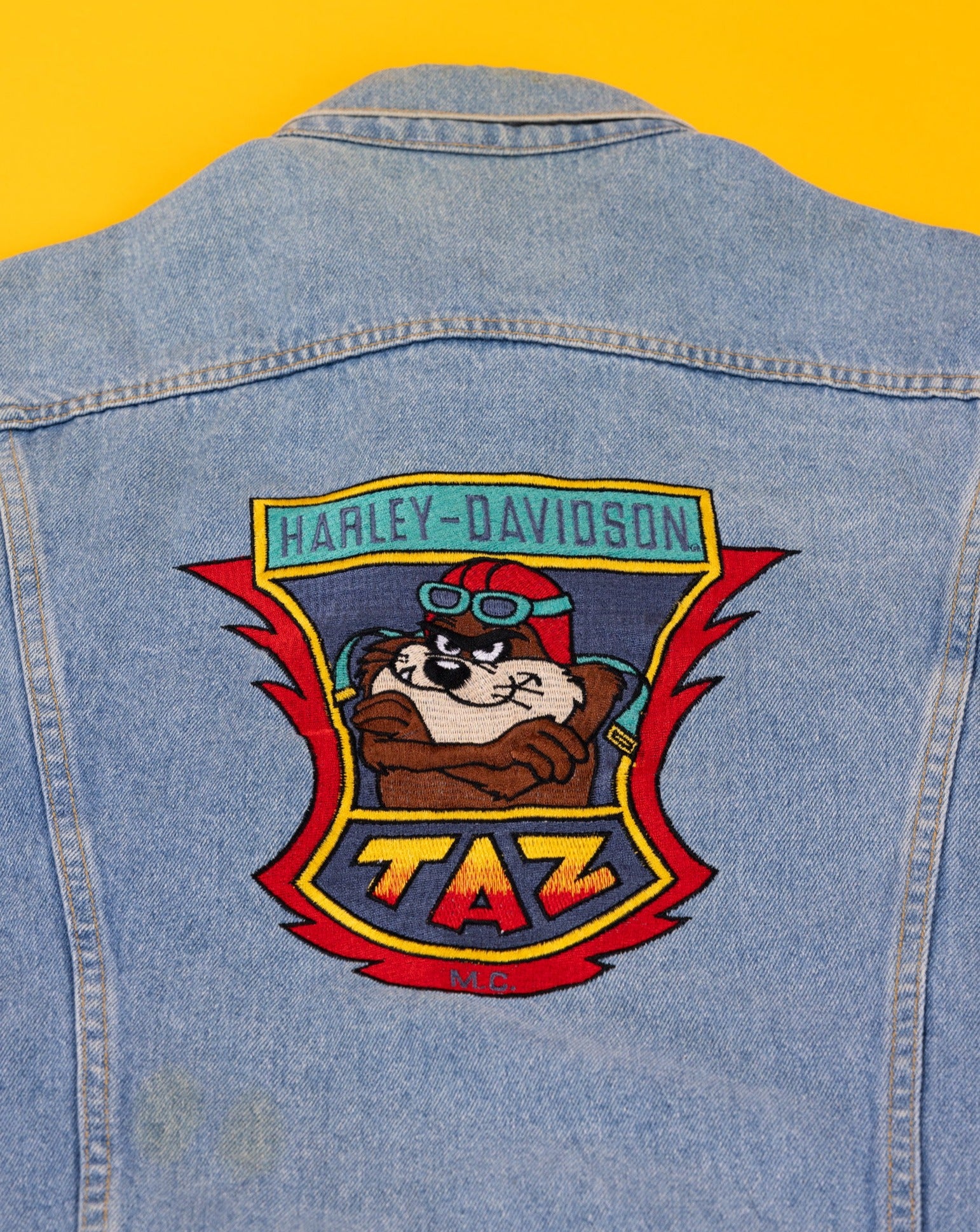 Rare Vintage 1997 Harley Davidson Taz ACME Denim Jacket – Retro
