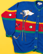 Vintage 90s P'galli Designs Golf Cardigan Sweater