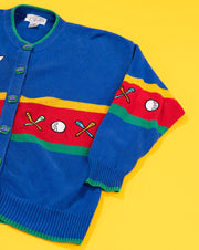 Vintage 90s P'galli Designs Golf Cardigan Sweater