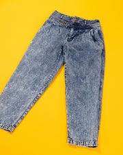 Vintage 80s Weathered Blues High Waisted Acid Wash Mom Jeans