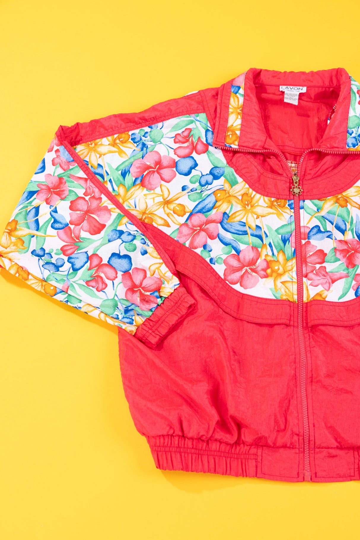 Vintage 80s Lavon Floral Windbreaker
