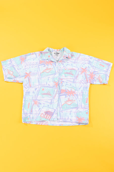Vintage 80s The Camp Retro Button Up