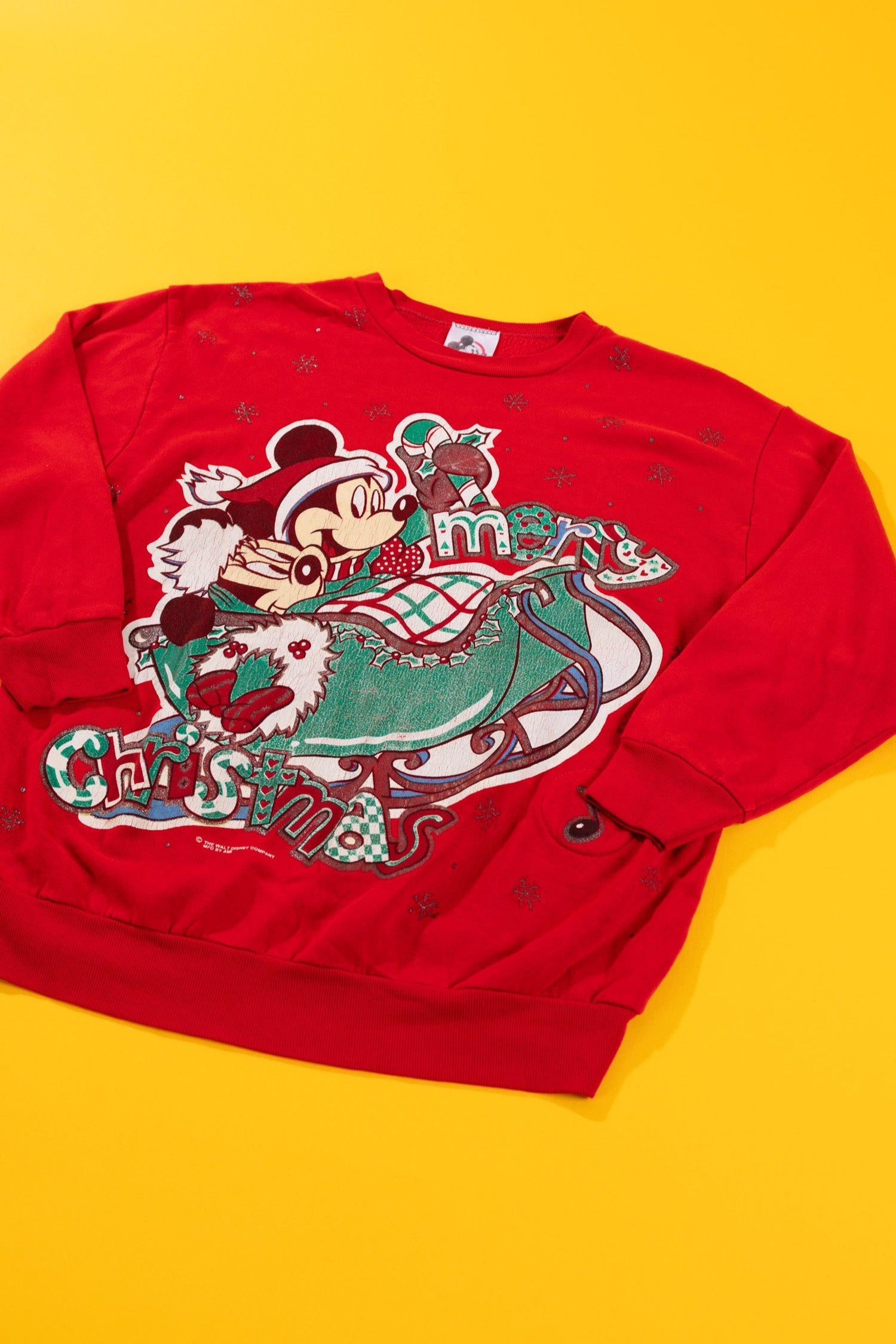 Vintage Disney Mickey Merry Christmas Crewneck