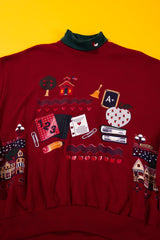 Vintage 90s Gopher Sport 'Back to School' Turtleneck Sweater