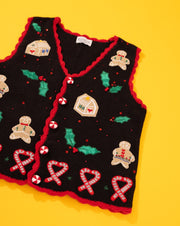Vintage 90s Basic Editions Gingerbread Man Sweater Vest