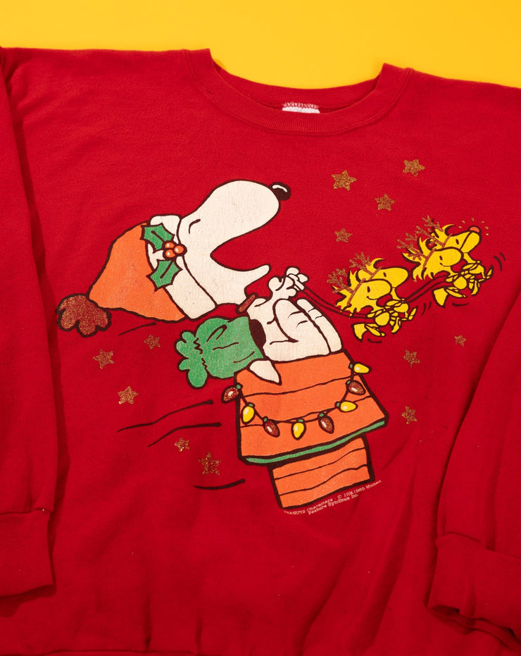 Vintage 80s Peanuts Snoopy Christmas Crewneck Sweater
