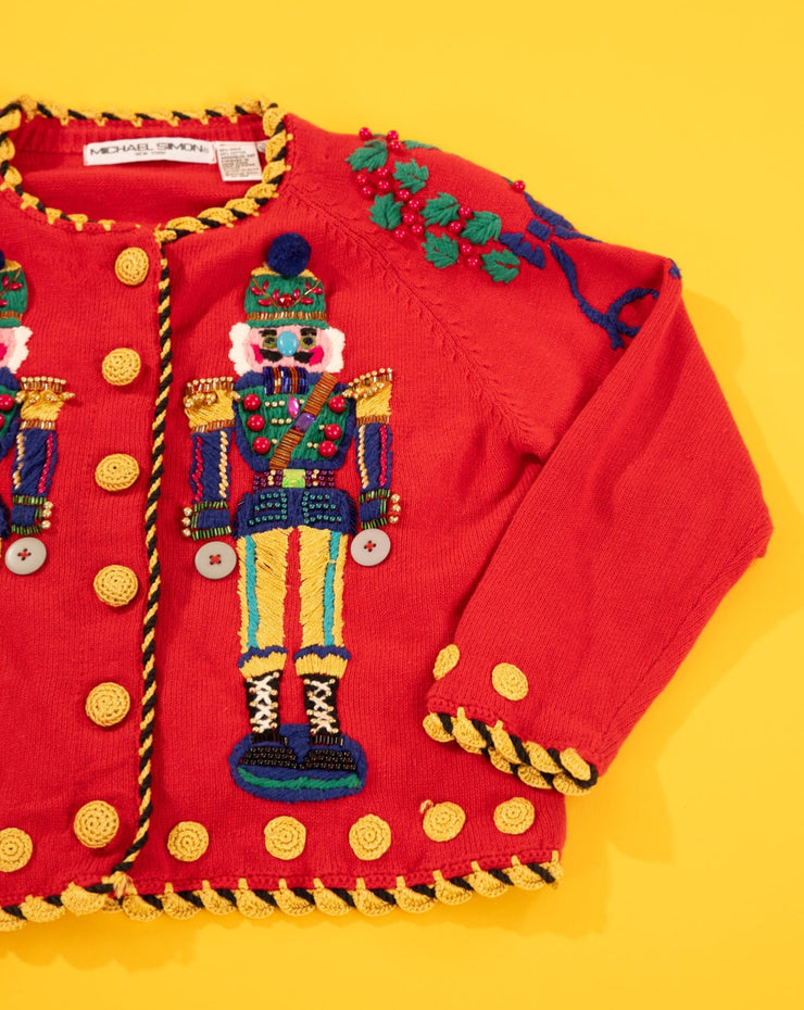 Vintage 1994 Michael Simon Nutcracker Knitted Cardigan Sweater