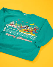 Vintage 90s Disney Mickey Mouse Merry Christmas Crewneck Sweater