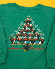 Vintage 1990 Seasons Greetings Penguins Crewneck Sweater