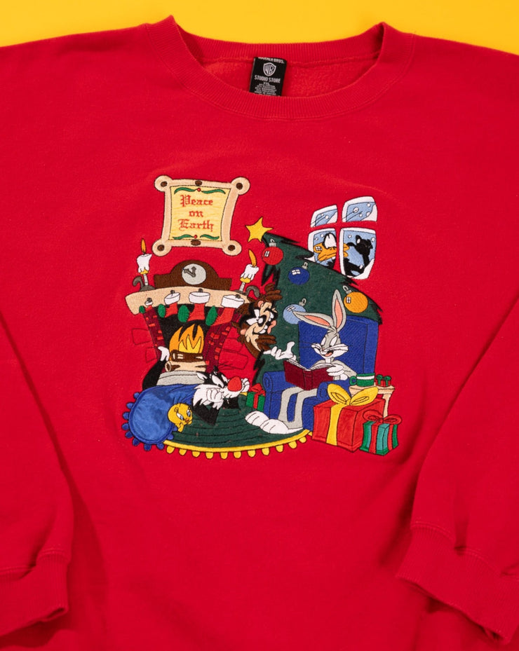Vintage 1996 Looney Tunes Peace on Earth Crewneck Sweater