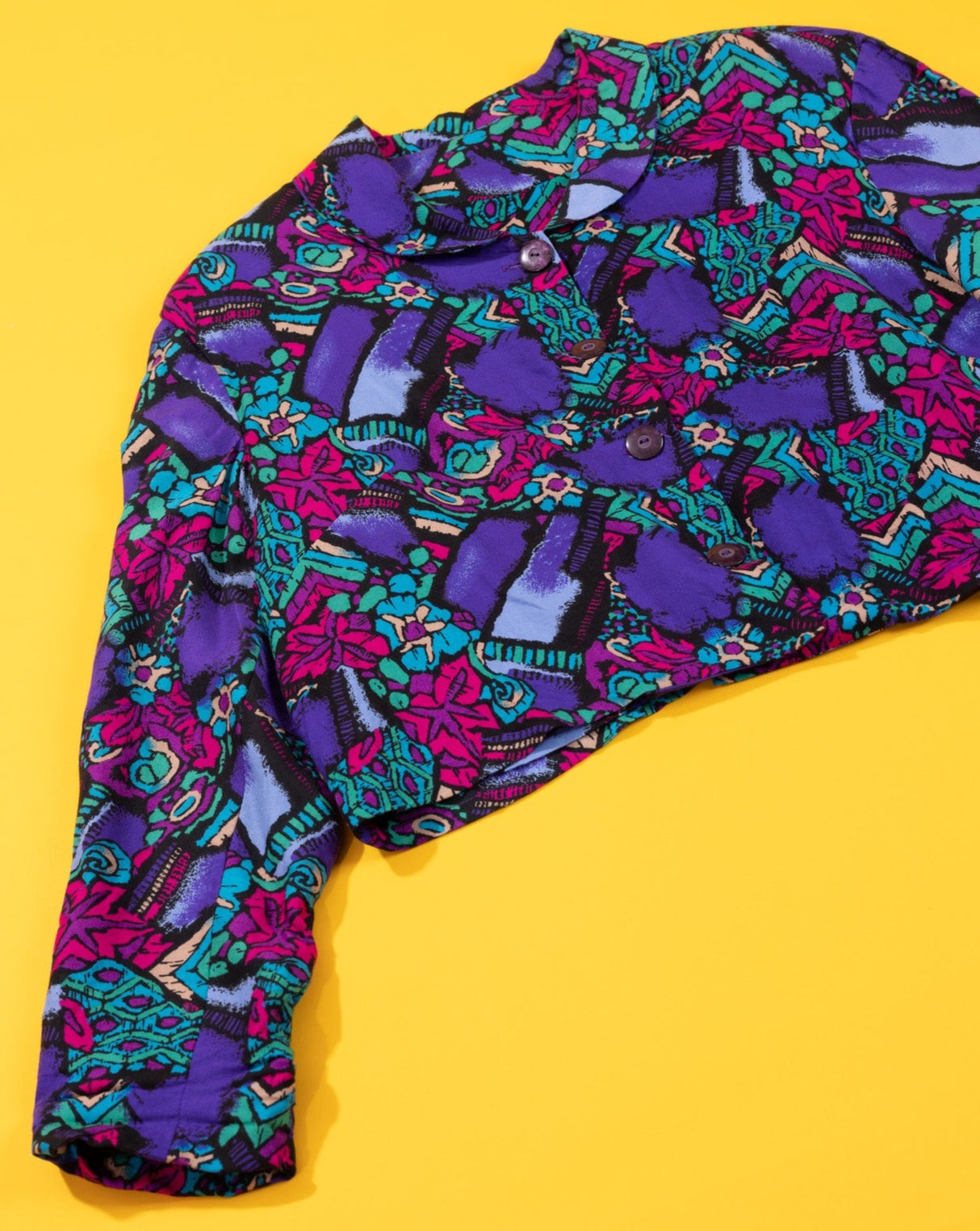 Vintage 80s Retro Cropped Blazer - SS