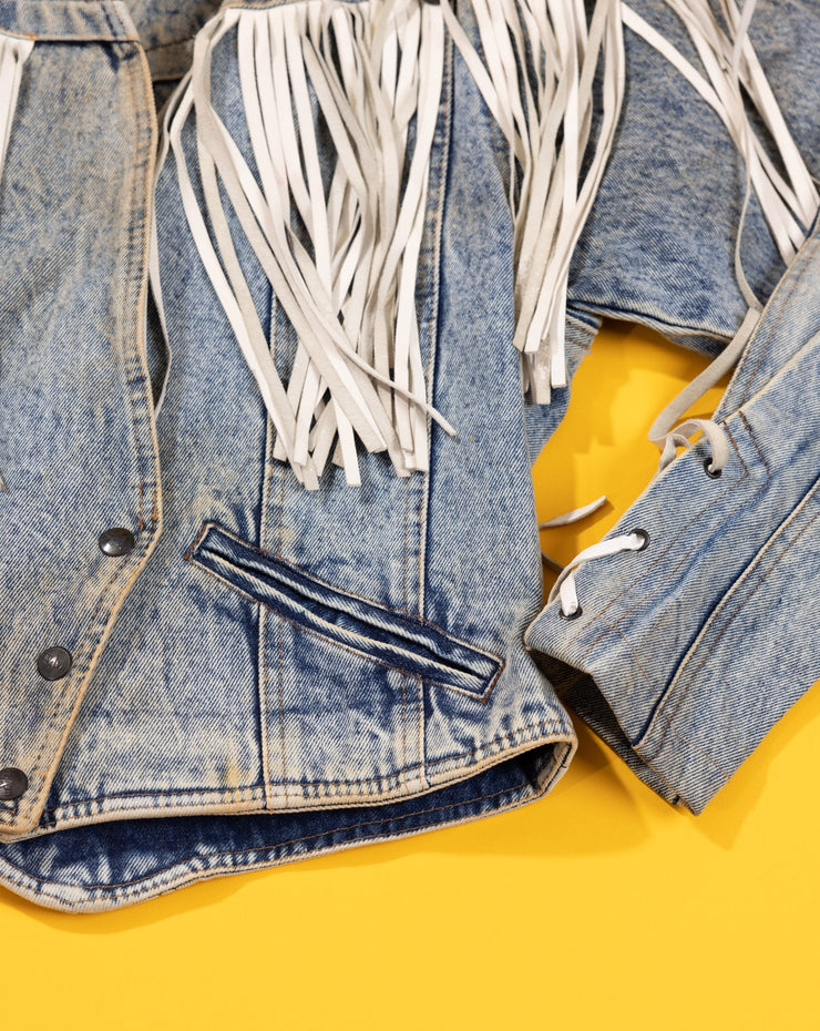Vintage 90s Havoc Frill Denim Crop Jacket